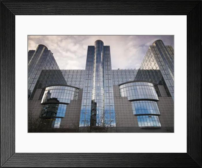 Framed Print : Belgium, Brussels, EU Area, EU Parliament, Parliament of the European Union, exterior