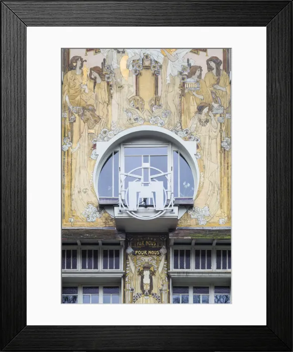 Framed Print : Belgium, Brussels, art-nouveau architecture, Maison Cauchie, detail Framed Print : Belgium, Brussels, art-nouveau architecture, Maison Cauchie, detail
