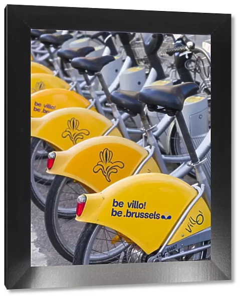 Belgium, Brussels, Molenbeek, Canal District, Villo! rental bicycles