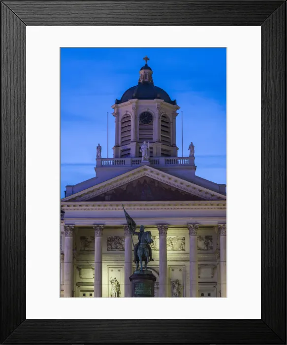 Framed Print : Belgium, Brussels, Place Royale, Eglise Saint Jacques-sur-Coudenberg church, and statue Framed Print : Belgium, Brussels, Place Royale, Eglise Saint Jacques-sur-Coudenberg church, and statue