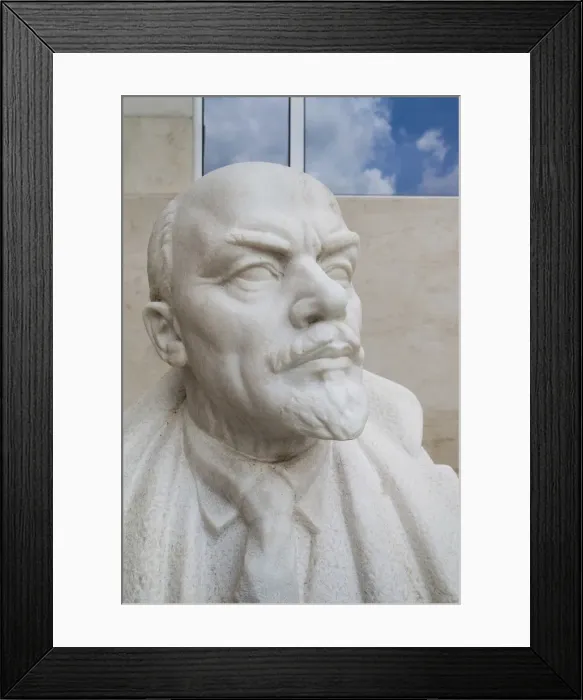 Framed Print : Bulgaria, Sofia, Sculpture Park of Socialist art, bust of Lenin, by Stoyu Todorov, 1949