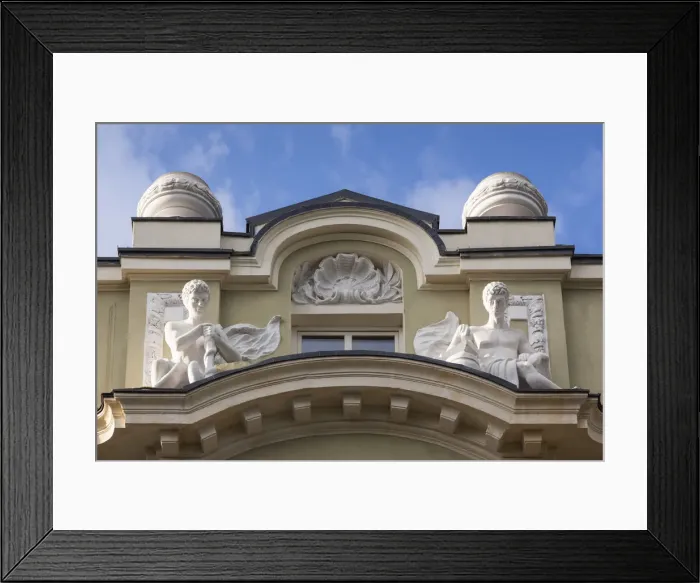 Framed Print : Bulgaria, Sofia, downtown Jugenstil building details