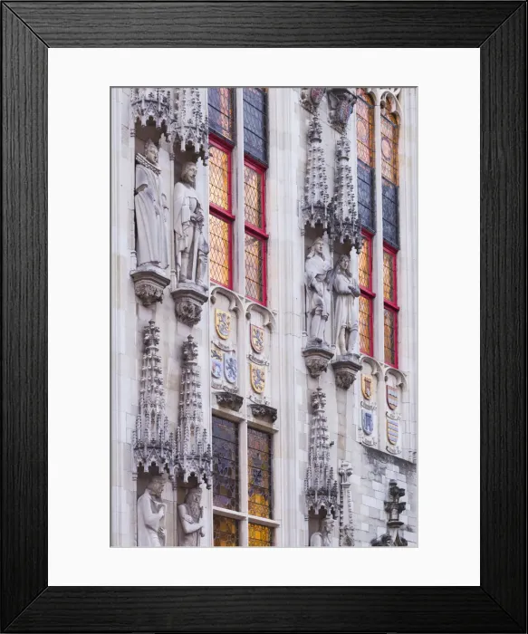Framed Print : Belgium, Bruges, Bruges town hall, exterior Framed Print : Belgium, Bruges, Bruges town hall, exterior