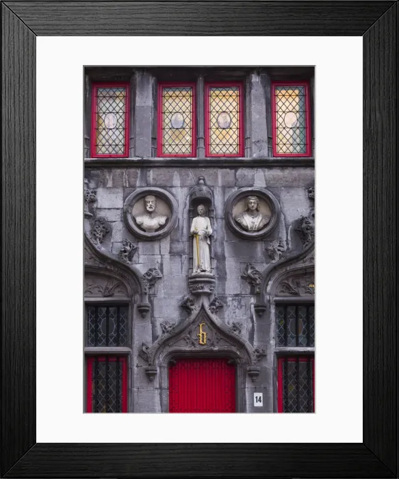Framed Print : Belgium, Bruges, Bruges town hall, exterior Framed Print : Belgium, Bruges, Bruges town hall, exterior