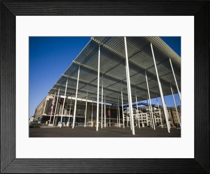 Framed Print : Belgium, Antwerp, Theaterplein, Stadsschowburg theater canopy Framed Print : Belgium, Antwerp, Theaterplein, Stadsschowburg theater canopy