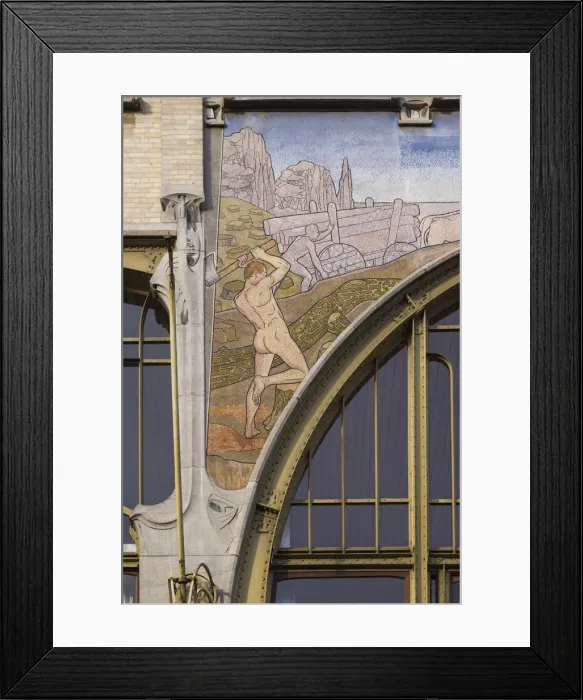 Framed Print : Belgium, Antwerp, art-nouveau architecture, Help U Zelve building, detail Framed Print : Belgium, Antwerp, art-nouveau architecture, Help U Zelve building, detail