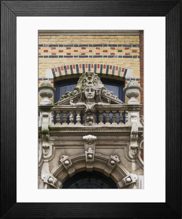 Framed Print : Belgium, Antwerp, Zurenborg, art-nouveau architecture, detail Framed Print : Belgium, Antwerp, Zurenborg, art-nouveau architecture, detail