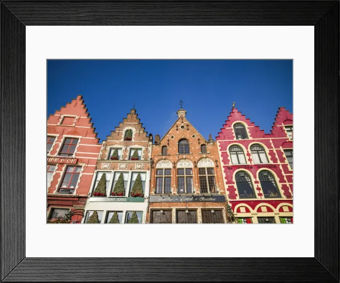 Framed Print : Belgium, Bruges, The Markt, market square buildings Framed Print : Belgium, Bruges, The Markt, market square buildings
