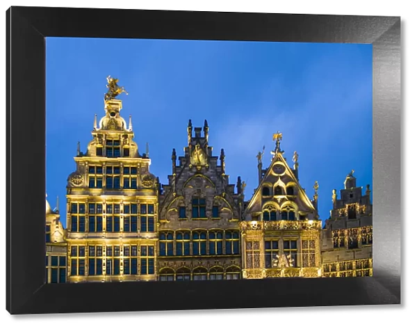 Belgium, Antwerp, Grotemarkt, buildings, dusk