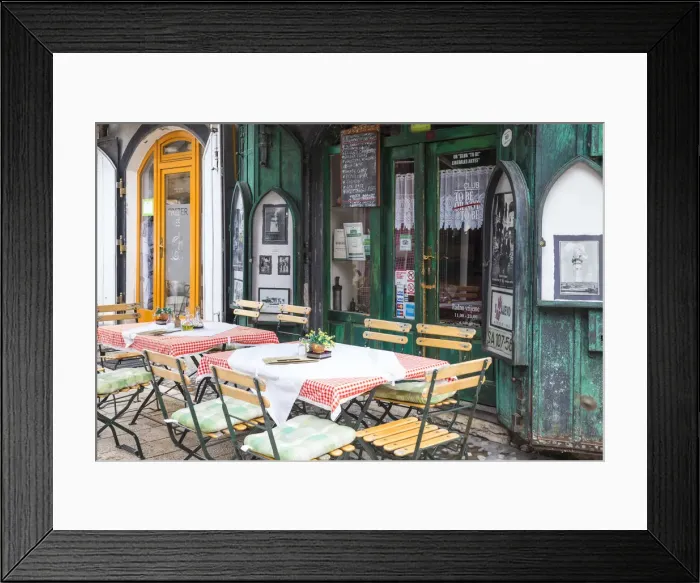 Framed Print : Bosnia and Herzegovina, Sarajevo, Bascarsija - The Old Quarter, Restaurant Framed Print : Bosnia and Herzegovina, Sarajevo, Bascarsija - The Old Quarter, Restaurant
