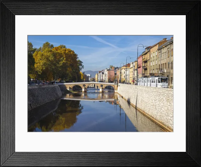Framed Print : Bosnia and Herzegovina, Sarajevo, Latin Bridge - where Gavrilo Princip assassinated Framed Print : Bosnia and Herzegovina, Sarajevo, Latin Bridge - where Gavrilo Princip assassinated