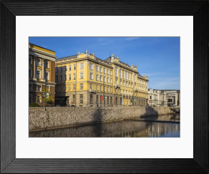 Framed Print : Bosnia and Herzegovina, Sarajevo, Buildings of Bascarsija - The Old Quarter, on