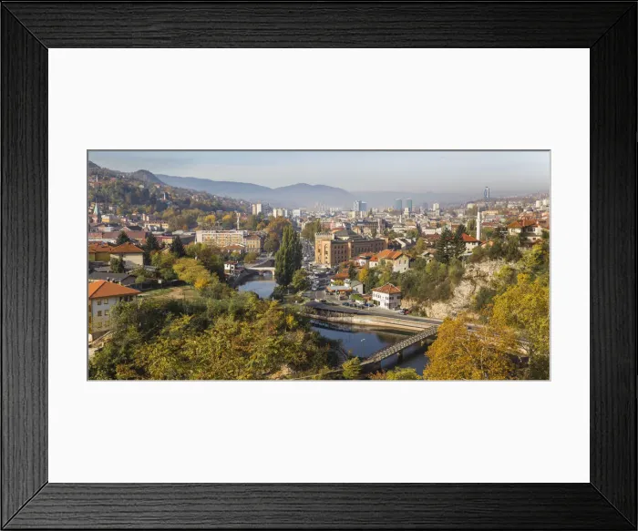 Framed Print : Bosnia and Herzegovina, Sarajevo, View of Sarajevo City