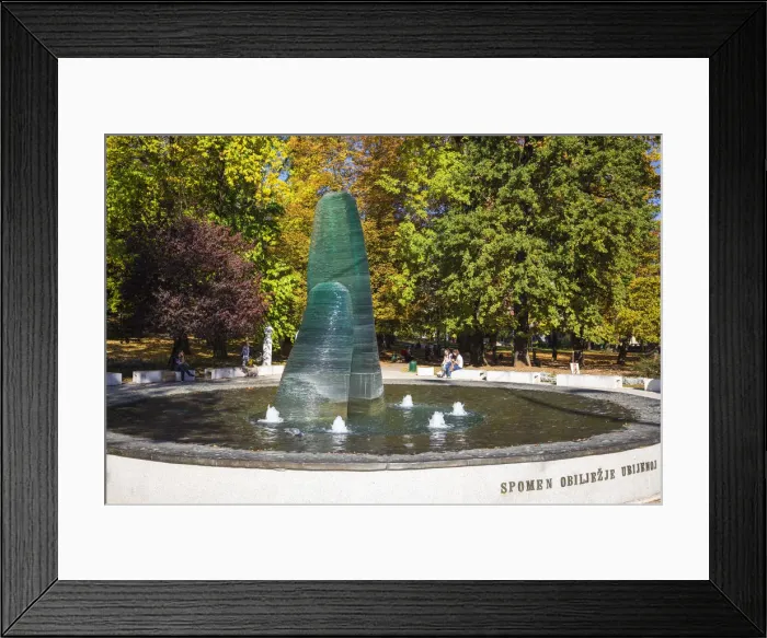 Framed Print : Bosnia and Herzegovina, Sarajevo, Veliki Park, Memorial to Children Killed in Framed Print : Bosnia and Herzegovina, Sarajevo, Veliki Park, Memorial to Children Killed in