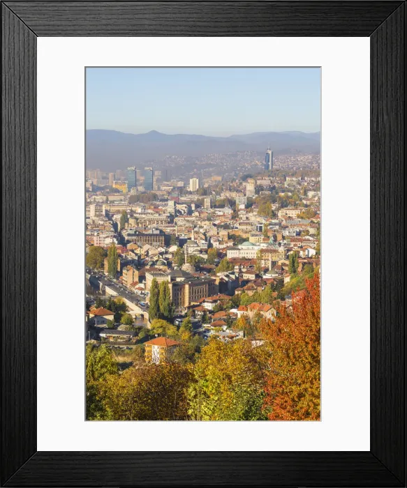 Framed Print : Bosnia and Herzegovina, Sarajevo, View of Sarajevo Framed Print : Bosnia and Herzegovina, Sarajevo, View of Sarajevo