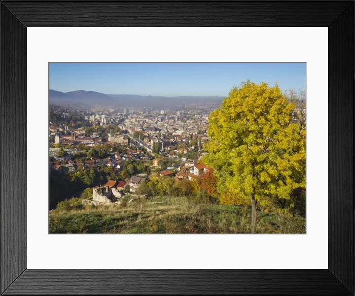 Framed Print : Bosnia and Herzegovina, Sarajevo, View of Sarajevo City Framed Print : Bosnia and Herzegovina, Sarajevo, View of Sarajevo City
