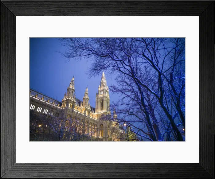 Framed Print : Austria, Vienna, Rathaus, Town Hall, Christmastime Framed Print : Austria, Vienna, Rathaus, Town Hall, Christmastime