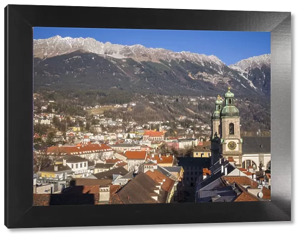 Austria, Tyrol, Innsbruck, elevated view of the Dom cathedral