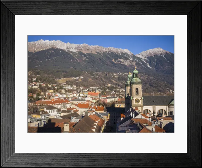Framed Print : Austria, Tyrol, Innsbruck, elevated view of the Dom cathedral Framed Print : Austria, Tyrol, Innsbruck, elevated view of the Dom cathedral