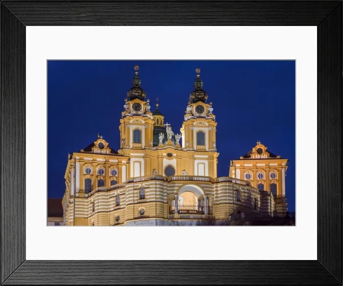 Framed Print : Austria, Lower Austria, Melk, Melk Abbey, dusk Framed Print : Austria, Lower Austria, Melk, Melk Abbey, dusk