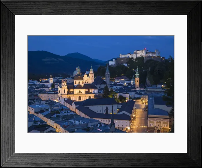 Framed Print : Austria, Salzburg, View of Hohensalzburg Castle above The Old City Framed Print : Austria, Salzburg, View of Hohensalzburg Castle above The Old City