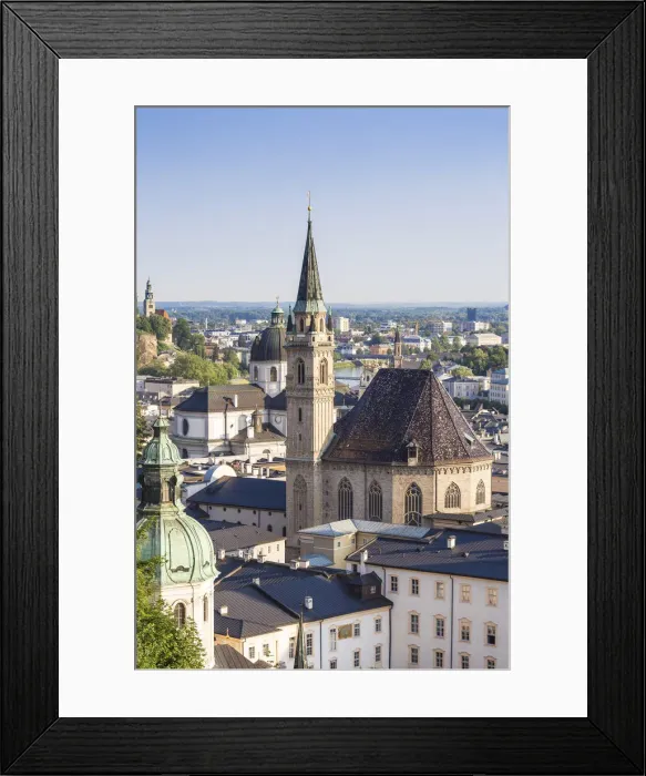 Framed Print : Austria, Salzburg, View of Old City, int he foreground are Petersfriedhof, St Framed Print : Austria, Salzburg, View of Old City, int he foreground are Petersfriedhof, St