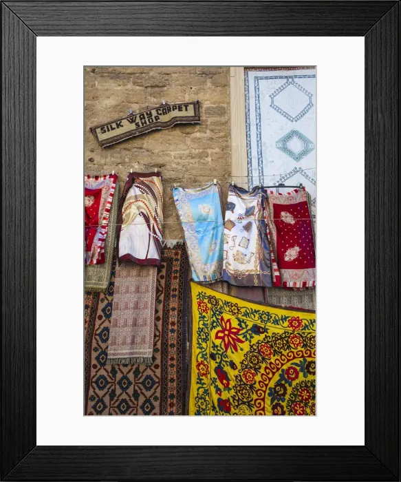 Framed Print : Azerbaijan, Baku, The Old Town - Icheri Sheher, Silk Way carpet shop