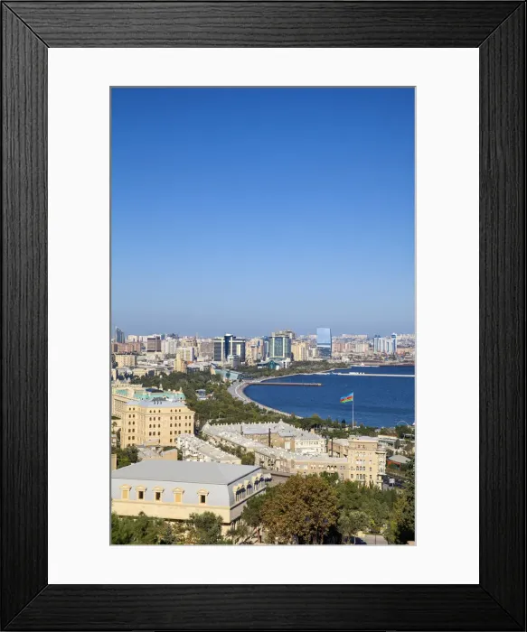 Framed Print : Azerbaijan, Baku, View of Baku Bay Framed Print : Azerbaijan, Baku, View of Baku Bay