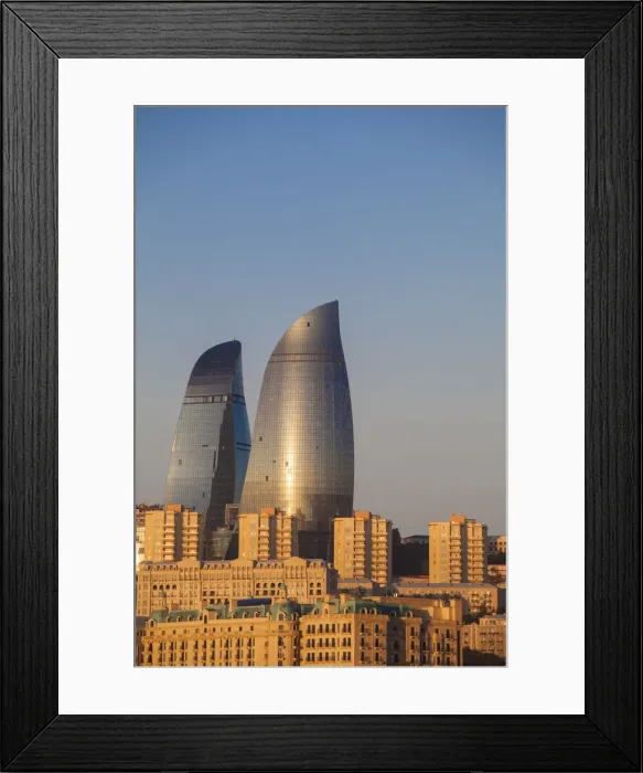 Framed Print : Azerbaijan, Baku, View ofFlame Towers Framed Print : Azerbaijan, Baku, View ofFlame Towers