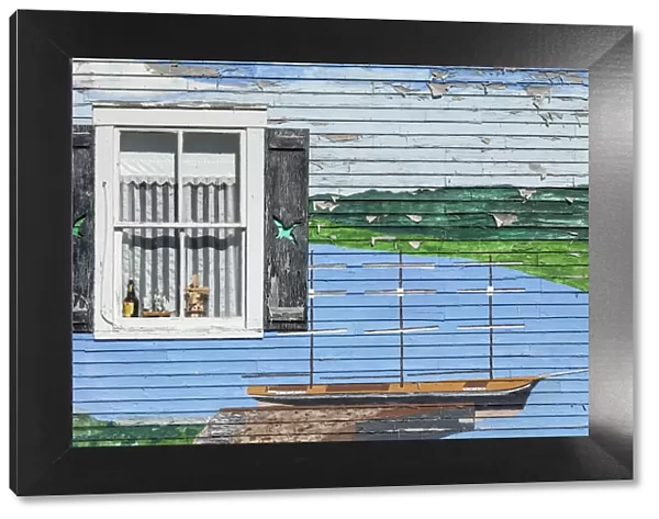 Canada, New Brunswick, Saint John River Valley, Gagetown, sailing ship wall mural