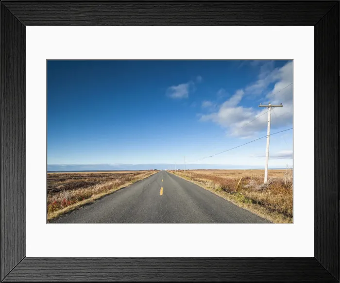Framed Print : Canada, New Brunswick, Acadian Peninsula, Miscou Island, Pigeon Hill, country road Framed Print : Canada, New Brunswick, Acadian Peninsula, Miscou Island, Pigeon Hill, country road