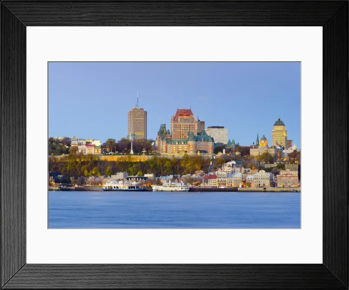 Framed Print : Canada, Quebec, Quebec City, Vieux Quebec or Old Quebec across Saint Lawrence River
