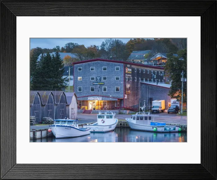 Framed Print : Canada, Prince Edward Island, Montague, town harbor, dawn