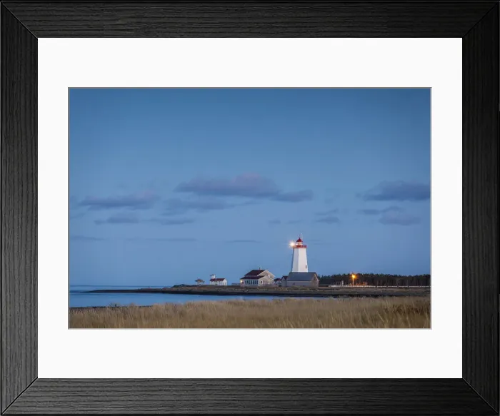 Framed Print : Canada, New Brunswick, Acadian Peninsula, Miscou Island, Miscou Lighthouse, dusk Framed Print : Canada, New Brunswick, Acadian Peninsula, Miscou Island, Miscou Lighthouse, dusk