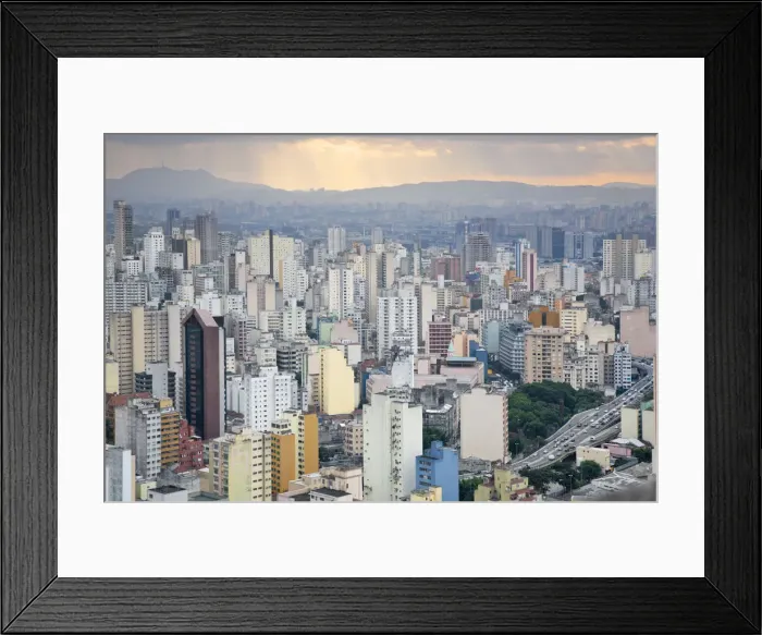 Framed Print : Brazil, Sao Paulo, Sao Paulo, View of city center from Italia Building - Edificio Italia Framed Print : Brazil, Sao Paulo, Sao Paulo, View of city center from Italia Building - Edificio Italia