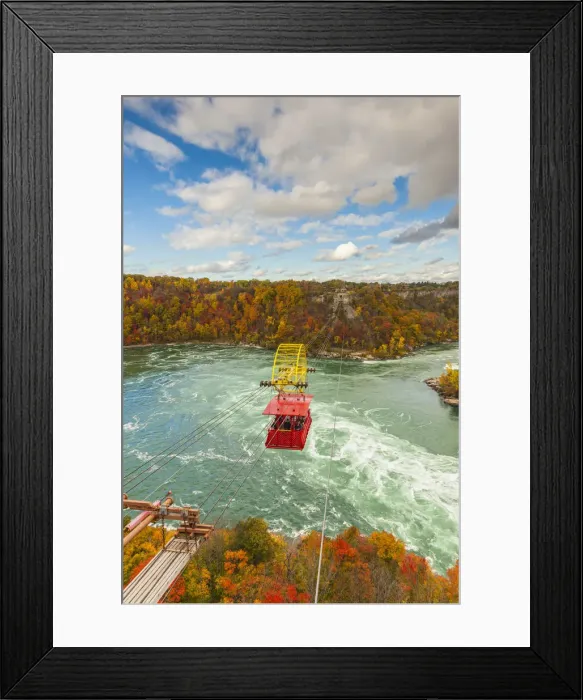Framed Print : Canada, Ontario, Niagara Falls, Whirlpool Aero Car, tourist gondola above the Niagara Framed Print : Canada, Ontario, Niagara Falls, Whirlpool Aero Car, tourist gondola above the Niagara