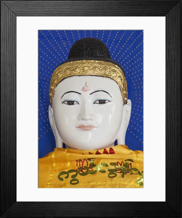 Framed Print : Myanmar (Burma), Yangon, Shwedagon Pagoda, Buddha Statue
