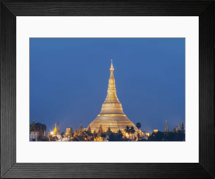 Framed Print : Myanmar (Burma), Yangon, Shwedagon Pagoda