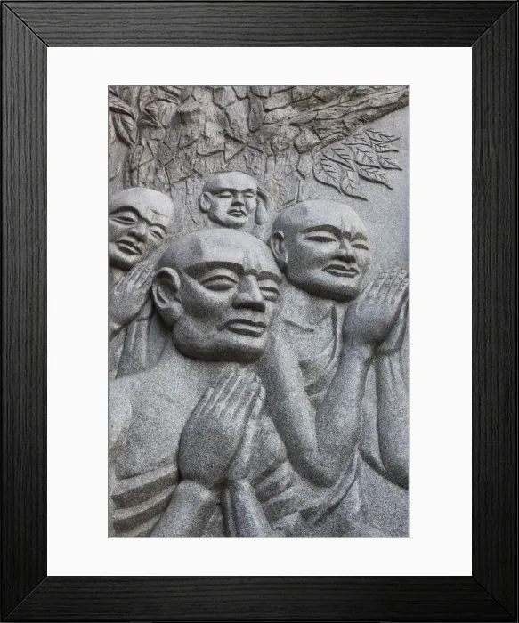 Framed Print : Vietnam, Nha Trang, Long Son Pagoda, Statue of Monks Preying Framed Print : Vietnam, Nha Trang, Long Son Pagoda, Statue of Monks Preying