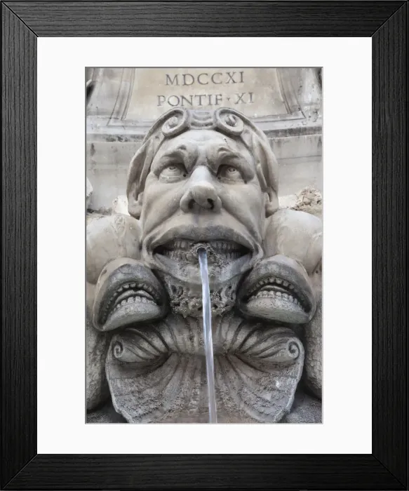 Framed Print : Italy, Rome, Piazza della Rotonda, Fountain Detail