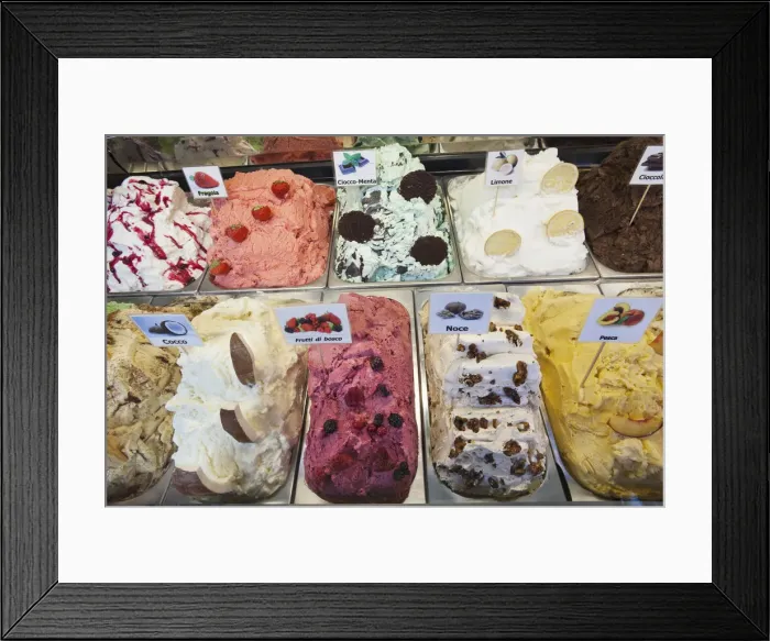 Framed Print : Italy, Veneto, Lake Garda, Malcesine, Gelato Framed Print : Italy, Veneto, Lake Garda, Malcesine, Gelato
