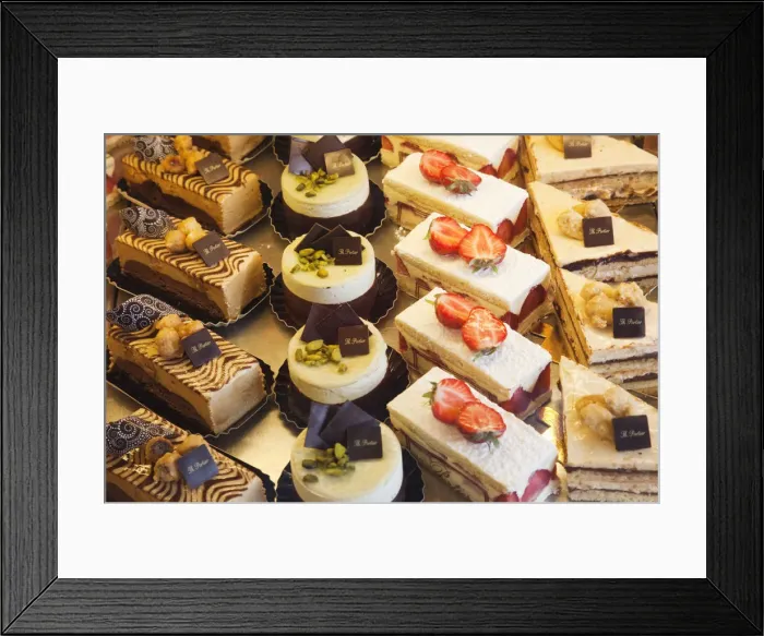 Framed Print : France, Normandy, Honfleur, Patisserie Shop Window Display