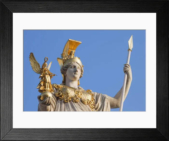 Framed Print : Austria, Vienna, Parliament Building, Statue of Athena Framed Print : Austria, Vienna, Parliament Building, Statue of Athena