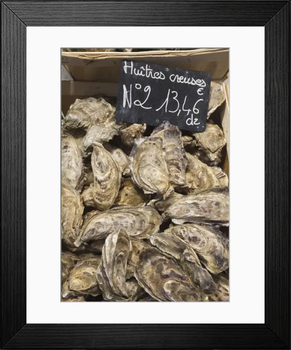 Framed Print : France, Brittany, Saint Malo, Oysters for Sale Framed Print : France, Brittany, Saint Malo, Oysters for Sale