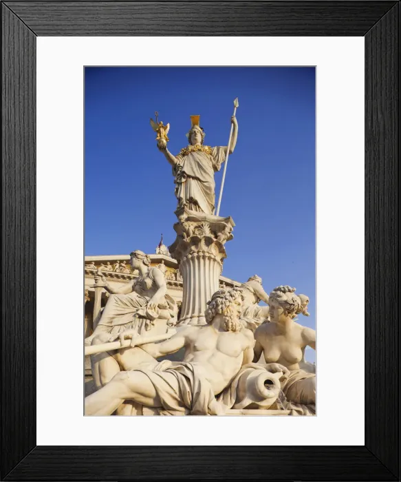 Framed Print : Austria, Vienna, Parliament Building, Palais-Athene Fountain Framed Print : Austria, Vienna, Parliament Building, Palais-Athene Fountain
