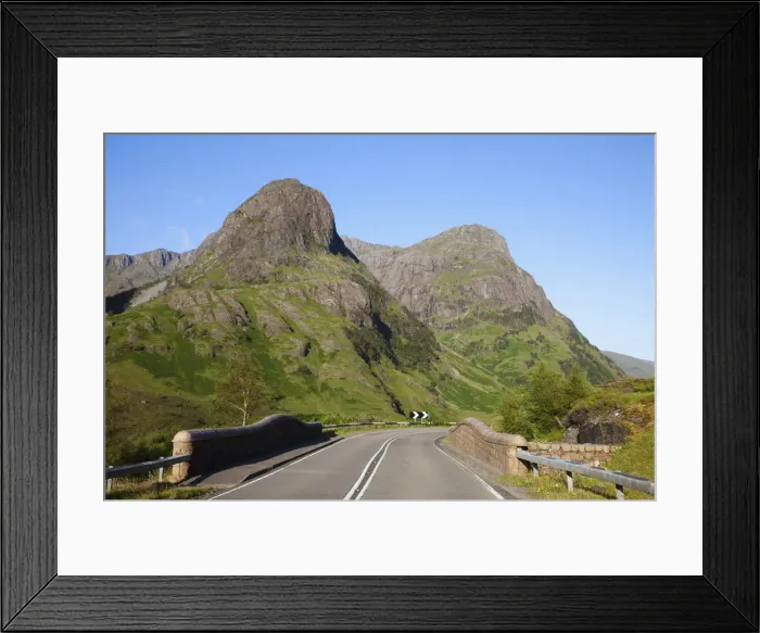 Framed Print : UK, Scotland, Highlands, Empty Road in Glen Coe Framed Print : UK, Scotland, Highlands, Empty Road in Glen Coe