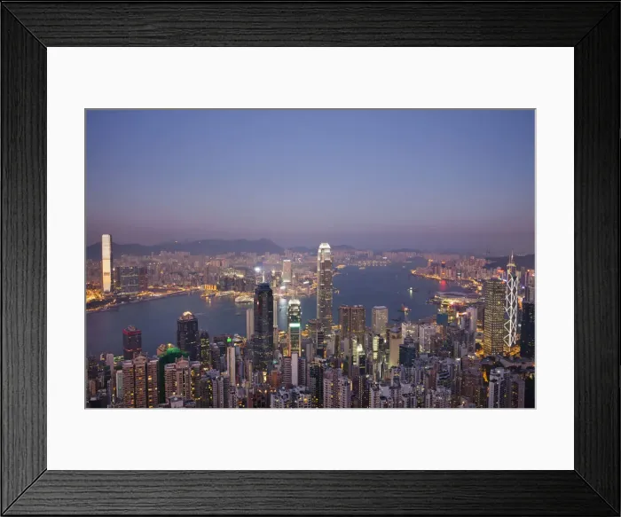 Framed Print : China, Hong Kong, View from Victoria Peak, City Skyline and Victoria Harbour Framed Print : China, Hong Kong, View from Victoria Peak, City Skyline and Victoria Harbour