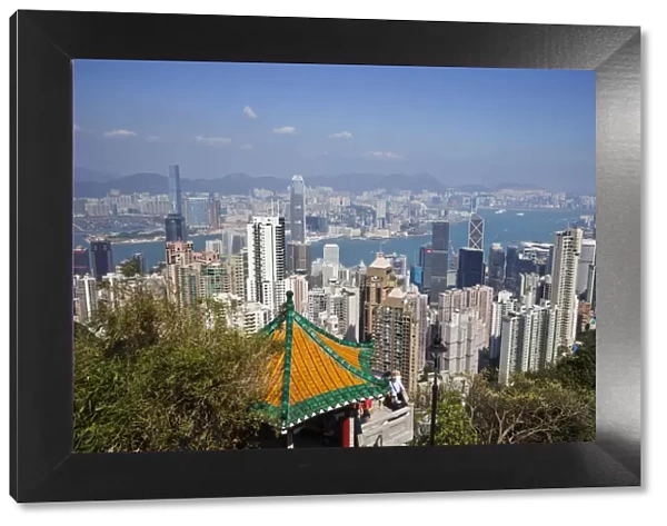 China, Hong Kong, View from Victoria Peak, City Skyline and Victoria Harbour