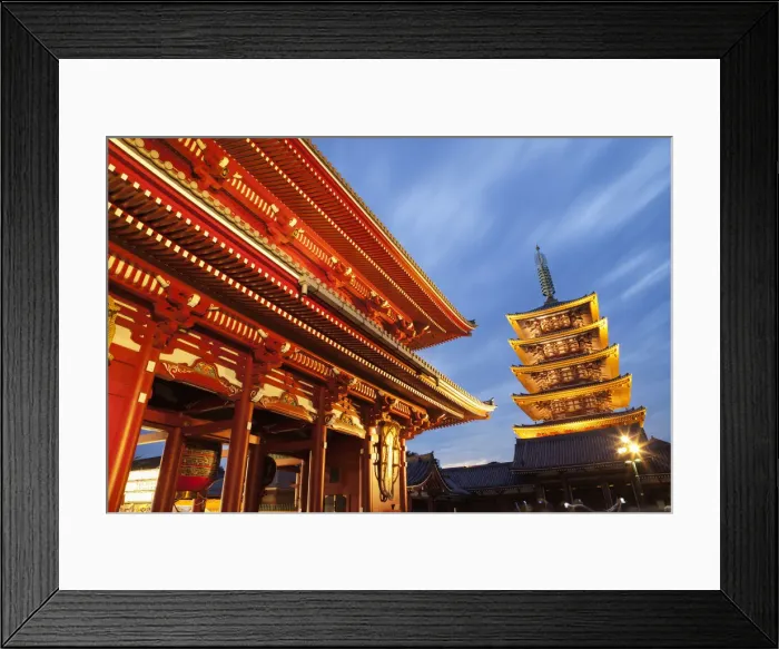 Framed Print : Japan, Tokyo, Asakusa, Asakusa Kannon Temple, Hozomon Gate and Temple Pagoda Framed Print : Japan, Tokyo, Asakusa, Asakusa Kannon Temple, Hozomon Gate and Temple Pagoda