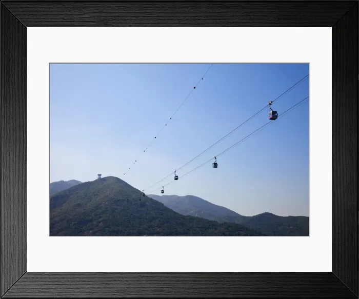 Framed Print : China, Hong Kong, Lantau, Ngong Ping Cable Cars Framed Print : China, Hong Kong, Lantau, Ngong Ping Cable Cars